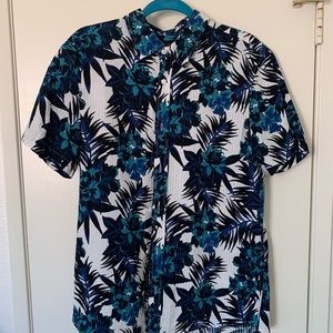 Bold Floral Print Men’s Button Down